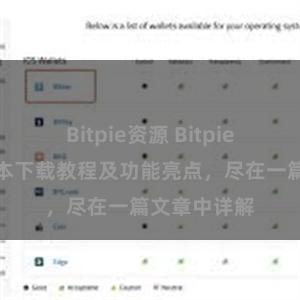 Bitpie资源 Bitpie钱包最新版本下载教程及功能亮点，尽在一篇文章中详解