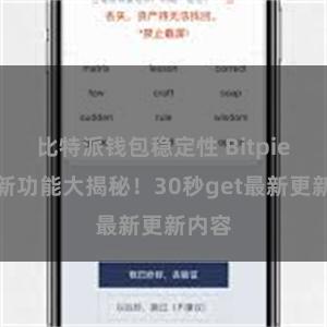 比特派钱包稳定性 Bitpie钱包新功能大揭秘！30秒get最新更新内容