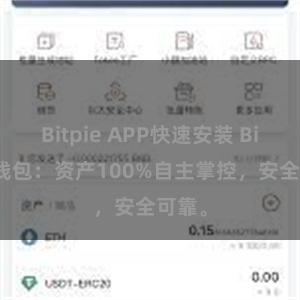 Bitpie APP快速安装 Bitpie钱包：资产100%自主掌控，安全可靠。