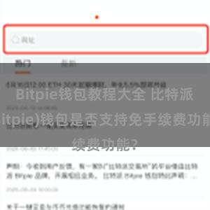 Bitpie钱包教程大全 比特派(Bitpie)钱包是否支持免手续费功能？