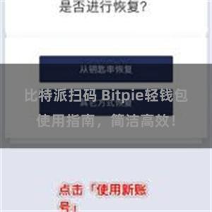 比特派扫码 Bitpie轻钱包使用指南，简洁高效！