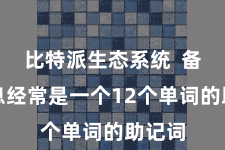 比特派生态系统  备份信息经常是一个12个单词的助记词