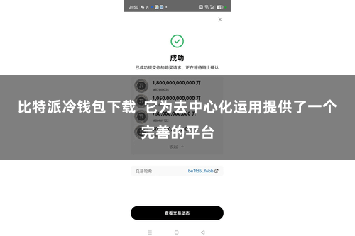 比特派冷钱包下载  它为去中心化运用提供了一个完善的平台