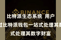 比特派生态系统  用户不错通过比特派钱包一站式处理其数字财富